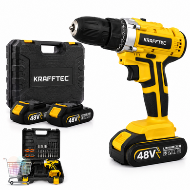 Шуруповерт KRAFFTEC 48V 6Ah аккумуляторный &bull; Беспроводной шуруповерт KRAFFTEC 48V 6Ah для монтажа крепежа, сборки мебели и домашнего ремонта