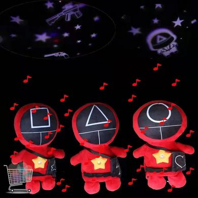 Детская мягкая плюшевая игрушка Игра в кальмара с проектором звездного неба ∙ Игрушка - Ночник 2 в 1