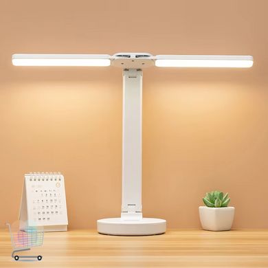 Двойная светодиодная настольная LED лампа Twice Lamp с аккумулятором и двумя поворотными светильниками · Светильник портативный USB с подставкой для телефона