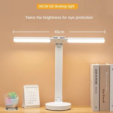 Двойная светодиодная настольная LED лампа Twice Lamp с аккумулятором и двумя поворотными светильниками · Светильник портативный USB с подставкой для телефона