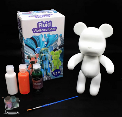 Fluid Bear Флюїдний Ведмедик DIY Bearbrick з фарбами · Набір для творчості Ведмежа Зроби сам, 23 см