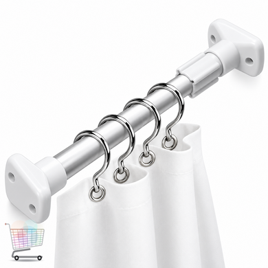 Распорный карниз XL-1890 XL-1921 50&ndash;80 см &bull; Телескопическая штанга XL-1890 XL-1921 для шторки в ванную и душ без сверления