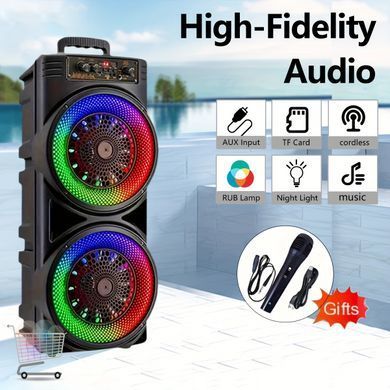 Bluetooth-колонка TTD-2807 с мощным 8-дюймовым динамиком ∙ Колонка TTD-2807 для караоке и вечеринок