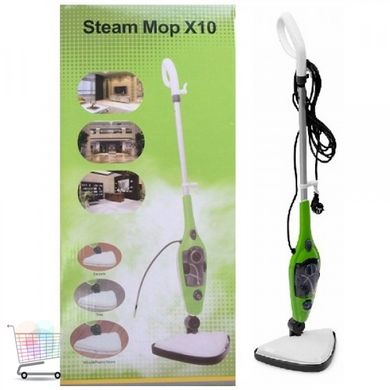 Інноваційна парова електро швабра Steam Mop X10 з насадками ∙ Багатофункціональна чистяча швабра для прибирання будинку, 10 насадок