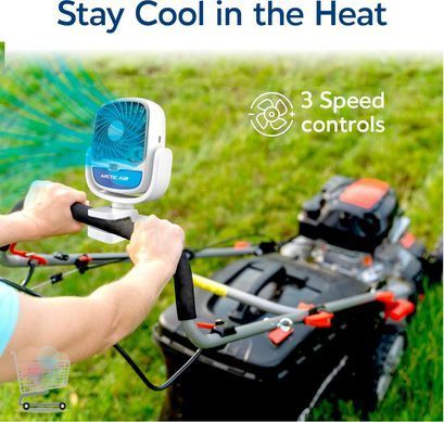 Портативный аккумуляторный вентилятор Arctic Cool Clamp на прищепке с USB-зарядкой &bull; Мини-вентилятор Arctic Cool Clamp с зажимом для коляски, стола, авто, офиса и отдыха