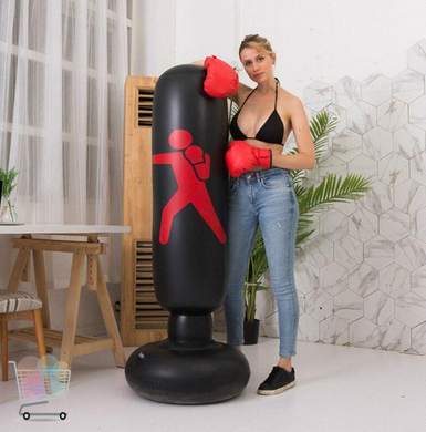 Напольный надувной боксерский мешок колонна для бокса Tumbler 150 см &bull; Тренировочная груша для дома и улицы