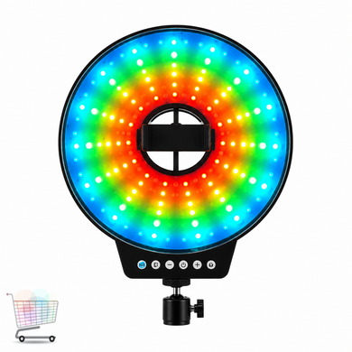 Кільцева LED лампа MJ-321 RGB 35 см з USB-живленням &bull; Світлодіодна лампа MJ-321 для блогера, селфі, макіяжу, TikTok, Reels і відеозйомки