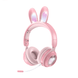 Дитячі навушники Picun B12 Bunny: бездротові стерео навушники "Зайчик" з вушками кролика, мікрофоном і LED підсвічуванням ∙ Чорні / Рожев