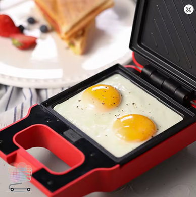 Компактная сэндвичница на 2 сэндвича 600 Вт Breakfast Machine ∙ Сэндвич-машина Breakfast Machine с антипригарными насадками