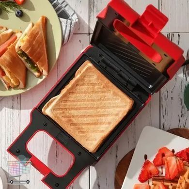 Компактная сэндвичница на 2 сэндвича 600 Вт Breakfast Machine ∙ Сэндвич-машина Breakfast Machine с антипригарными насадками