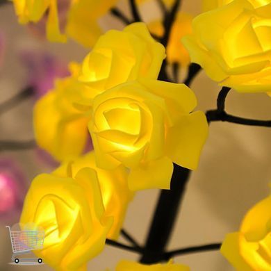 LED-светильник в форме дерева с розами 33 см &bull; Декоративная настольная лампа-ночник светодиодное дерево LED роза