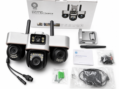IP-камера Smart Net Camera V380 4G белая &bull; Камера видеонаблюдения с SIM-картой, Wi-Fi, 3 поворотными объективами и удаленным просмотром