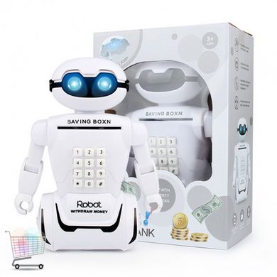 Детский робот - сейф ROBOT PIGGY BANK с кодовым замком и встроенной настольной лампой 3 в 1