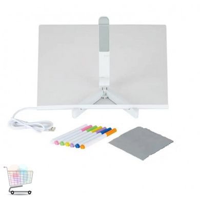 Многоразовая светодиодная доска для заметок и рисования · Планер с подсветкой · USB питание · Маркеры Пиши-Стирай + салфетка в наборе