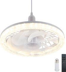 Потолочная LED лампа с вентилятором E27 AY1035 &bull; Лампа в патрон с охлаждением и подсветкой &bull; Компактный светильник-вентилятор для кухни, комнаты, дачи и дома