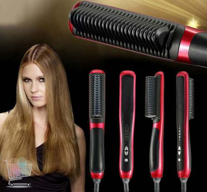 Выпрямляющая расческа для объема и разглаживания волос Hair Straightener HQT-908 / Щетка - утюжок для волос 2 в 1