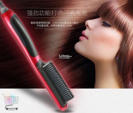 Випрямляючий гребінець для об'єму та розгладжування волосся Hair Straightener HQT-908  / Щітка - праска для волосся 2 в 1