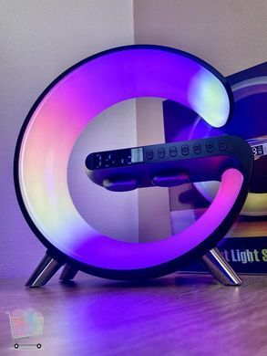 Нічник-лампа G63 Smart Light з годинником і колонкою &bull; LED нічник з Bluetooth будильником і бездротовою зарядкою QI 15 Вт