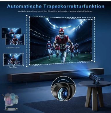 Домашній проектор HY320 Android 11 &bull; Смарт LED проектор 1080P/4K з WiFi6, Bluetooth та можливістю проекції на стелю