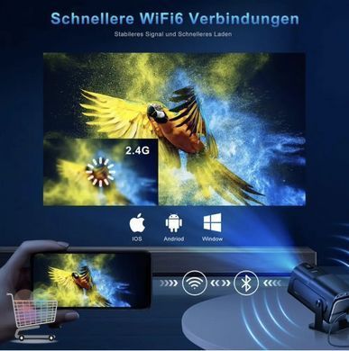 Домашній проектор HY320 Android 11 &bull; Смарт LED проектор 1080P/4K з WiFi6, Bluetooth та можливістю проекції на стелю