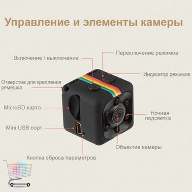 Миниатюрная камера - видеорегистратор с аккумулятором  · Мини камера Full HD SQ11 1080P · Камера ночного видения с записью звука