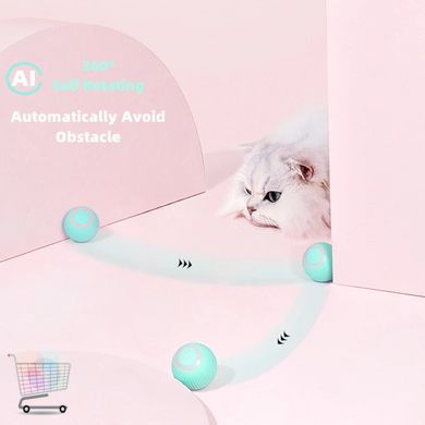 Інтерактивний м'ячик Pet Gravity для котів та собак · Смарт-іграшка Кулька з хаотичним рухом · USB зарядка