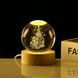 Кришталева куля з 3D ефектом 8 см &middot; Новорічний декоративний нічник USB світильник із зображенням Новий Рік